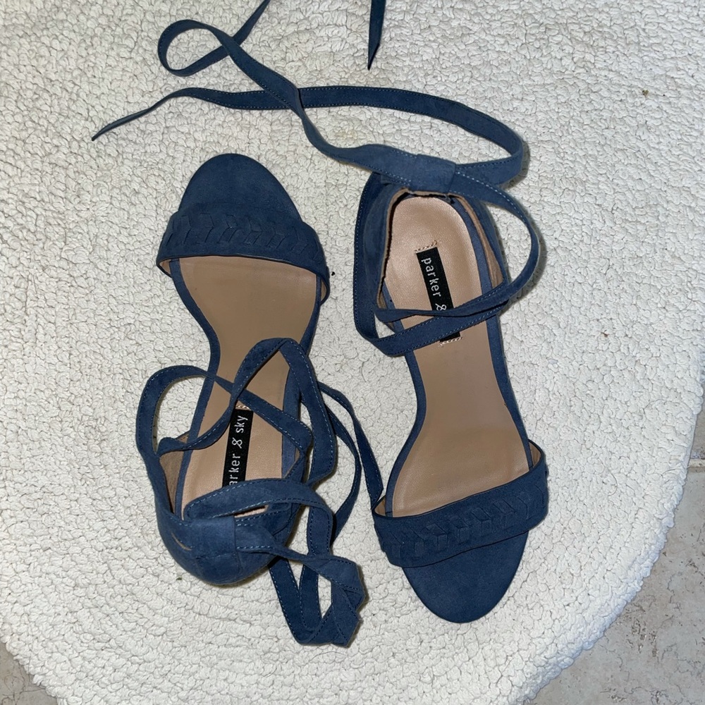 Lace up chunky heels